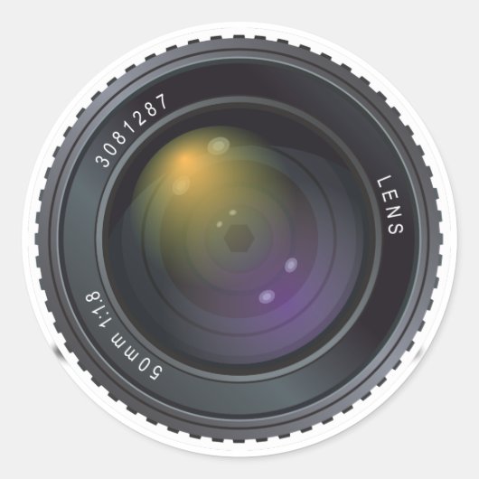 Camera Lens Ronde Sticker (Voorkant)