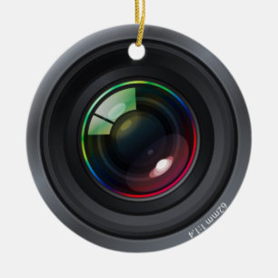 Camera Lens - voeg uw foto toe Keramisch Ornament