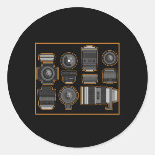 Camera Lense fotograaf Fotografie Cameraman Gi Ronde Sticker