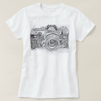 Camera Line Tekening T-shirt