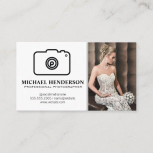 Camera-Logo Model dragen Trouwjurk Visitekaartje