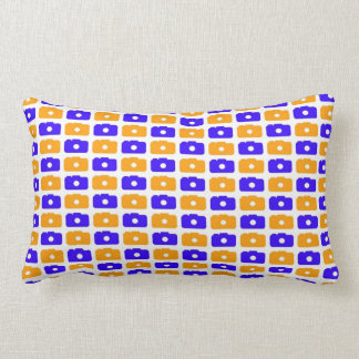 Camera Love Lumbar Pillow (blauw en Oranje) Kussen