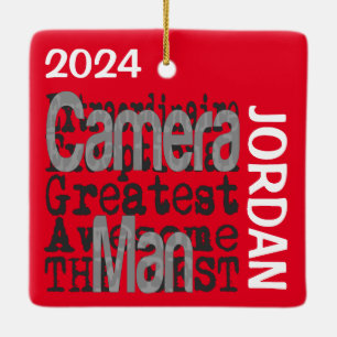 Camera Man Extraordinaire CUSTOM Keramisch Ornament