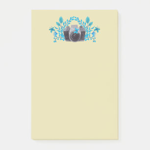Camera met Azure Blue Leaves en Butterflies Post-it® Notes