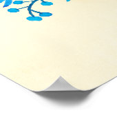 Camera met Azure Blue Leaves en Butterflies Poster (Hoek)