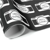 Camera met Birthday-tekst Cadeaupapier (Rol Hoek)