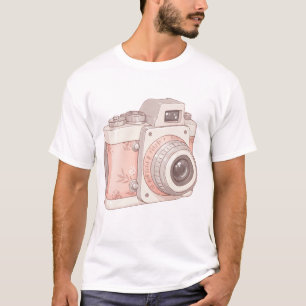 camera met bloem t-shirt