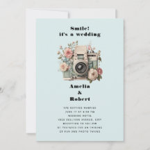 Camera met bloemen Retro Pastel Afbeelding Bruilof