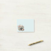 Camera met bloemen Retro Pastel Afbeelding Post-it® Notes (Op bureau)
