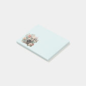 Camera met bloemen Retro Pastel Afbeelding Post-it® Notes (Schuin)