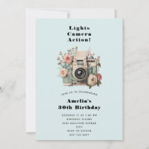 Camera met bloemen Retro Pastel Afbeelding Verjaar
