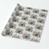 Camera met bloemen retro pastel patroon cadeaupapier (Uitgerold)