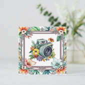 Camera met Bloemen Waterverf (Staand voorkant)