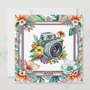  Camera met  Bloemen Waterverf