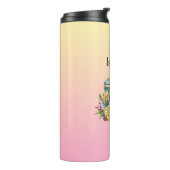  Camera met  Bloemen Waterverf Thermosbeker (Gedraaid links)