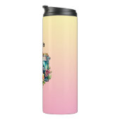  Camera met  Bloemen Waterverf Thermosbeker (Geroteerd rechts)