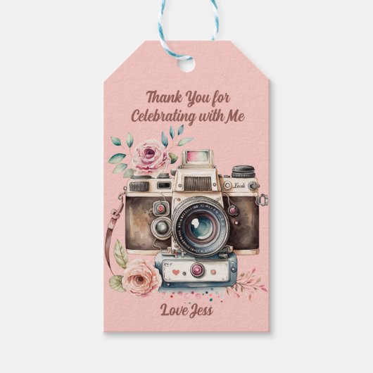  camera met foto cadeaulabel (Voorkant)