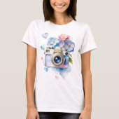 camera met Hydrangea Flowers T-shirt (Voorkant)