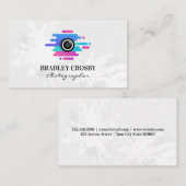 Camera Modern Icon | Tropical Trees Background Visitekaartje (Voorkant / Achterkant)