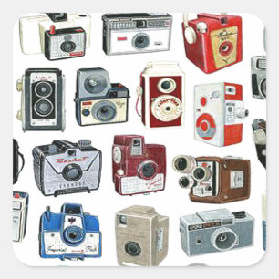  camera-montage vierkante sticker