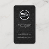 Caméra Opérateur Caméra Carte de visite noir (Devant)