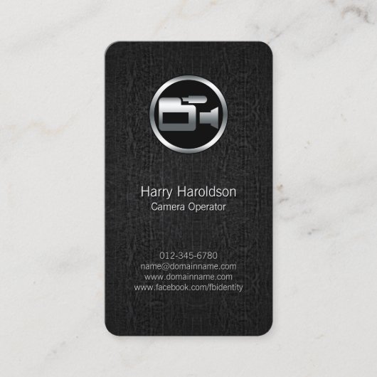 Camera Operator Camera Zwart Grunge Visitekaartje (Voorkant)