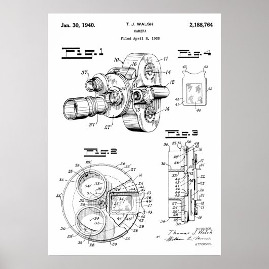 Camera Patent Poster (Voorkant)