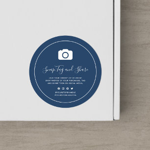 Camera Pictogram Witte Rand Foto Delen Aangepaste Ronde Sticker