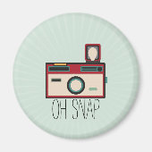  camera Retro Let op Oh Snap Magneet (Voorkant)