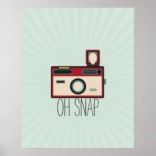  camera Retro Let op Oh Snap Poster (Voorkant)