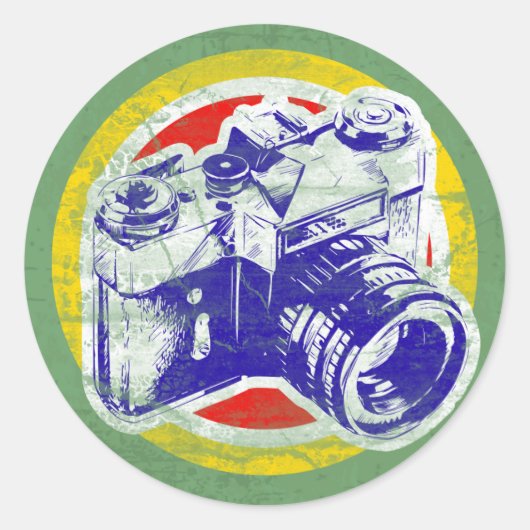  camera ronde sticker (Voorkant)