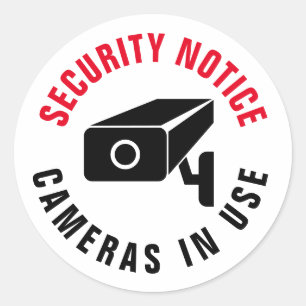Camera Security Waarschuwing videobewakingsbericht Ronde Sticker