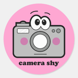 Camera Shy Ronde Sticker