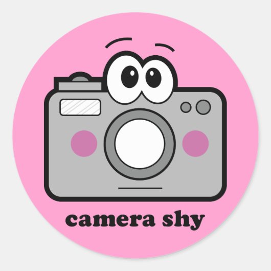 Camera Shy Ronde Sticker (Voorkant)