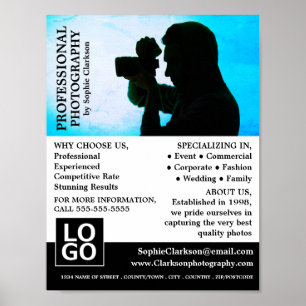 Camera Silhouette, Fotografie, Fotografe Hire Poster
