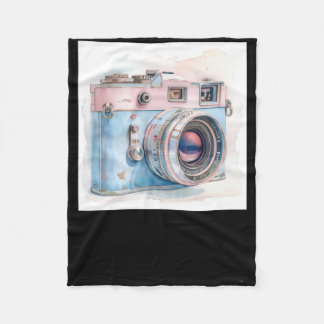 Camera-Sticker Fleece Deken
