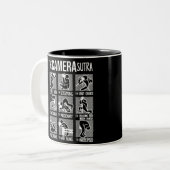 Camera sutra tweekleurige koffiemok (Voorkant links)