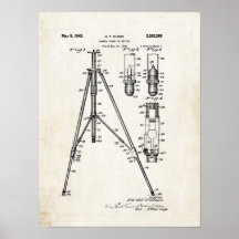 Camera Tripod Patent Print 1942 Poster