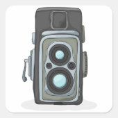  camera vierkante sticker (Voorkant)