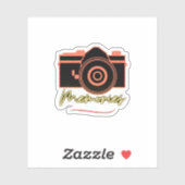 Caméra vintage avec mémoire Sticker texte (Feuille)