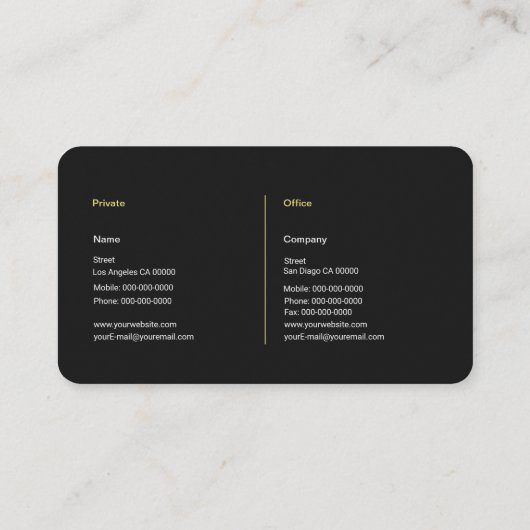 camera visitekaartje (Achterkant)