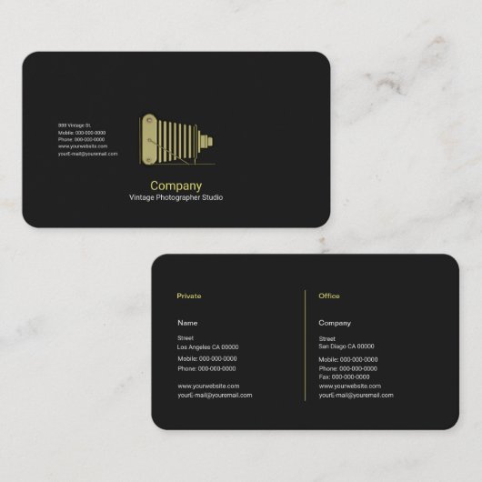 camera visitekaartje (Voorkant / Achterkant)