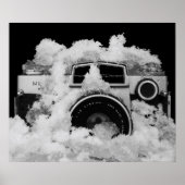  camera voor zwarte en witte fotografie in sneeuw poster (Voorkant)