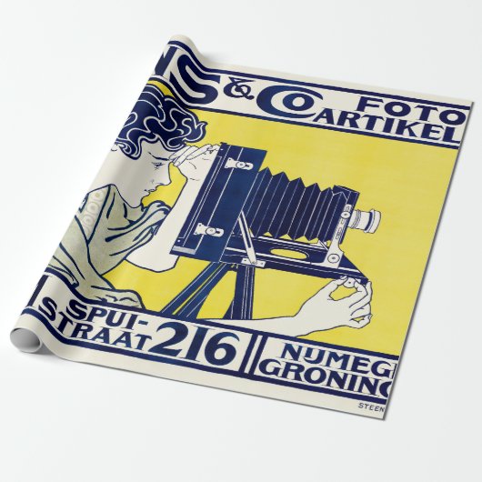 Camera Vrouw, Fotograaf, Van Caspel Cadeaupapier (Uitgerold)