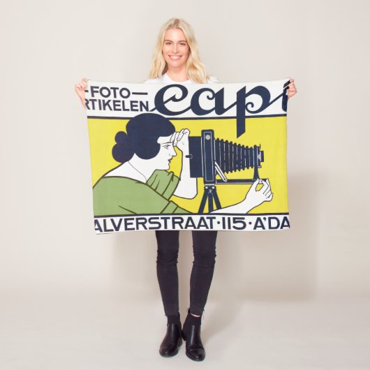 Camera Vrouw, Fotograaf, Van Caspel Fleece Deken (In situ)