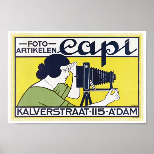 Camera Vrouw, Fotograaf, Van Caspel Poster (Voorkant)