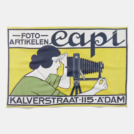 Camera Vrouw, Fotograaf, Van Caspel Theedoek (Horizontaal)