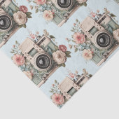 Camera with Flowers Retro Pastel Image Pattern Tissuepapier (Detail)