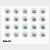 Camera with Flowers Retro Pastel Image Ronde Sticker (Vel)
