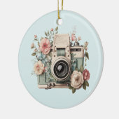 Camera with Flowers Retro Pastel Keramisch Ornament (Links)